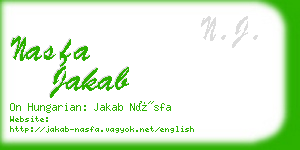 nasfa jakab business card